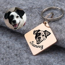 Load image into Gallery viewer, Personalized Diamond Shaped Pet Portrait Pet ID Tag
