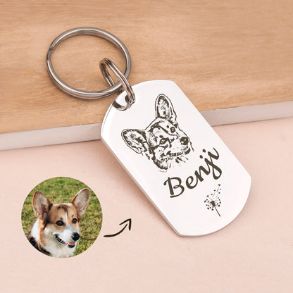 Pet Portrait Dog Tag Pet ID Tag