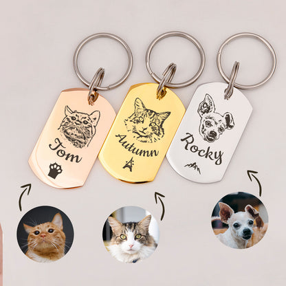 Pet Portrait Dog Tag Pet ID Tag