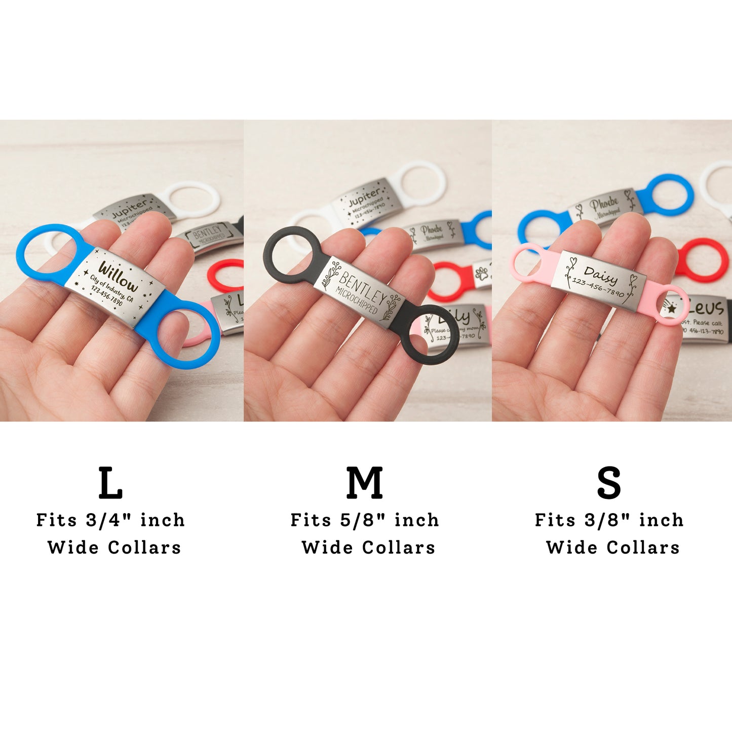 Silicon Slide-On Collar Pet Tag