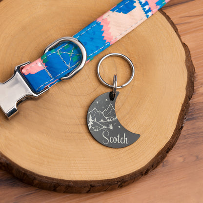 Mountain View Moon Pet ID Dog Tag