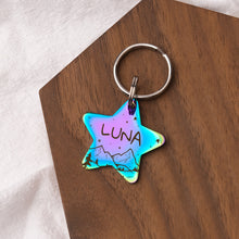 Load image into Gallery viewer, Personalized Star Shaped Mountain Starry Sky Themed Pet ID Dog Tag
