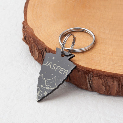 Mountain Starry Night Arrowhead Pet Tag