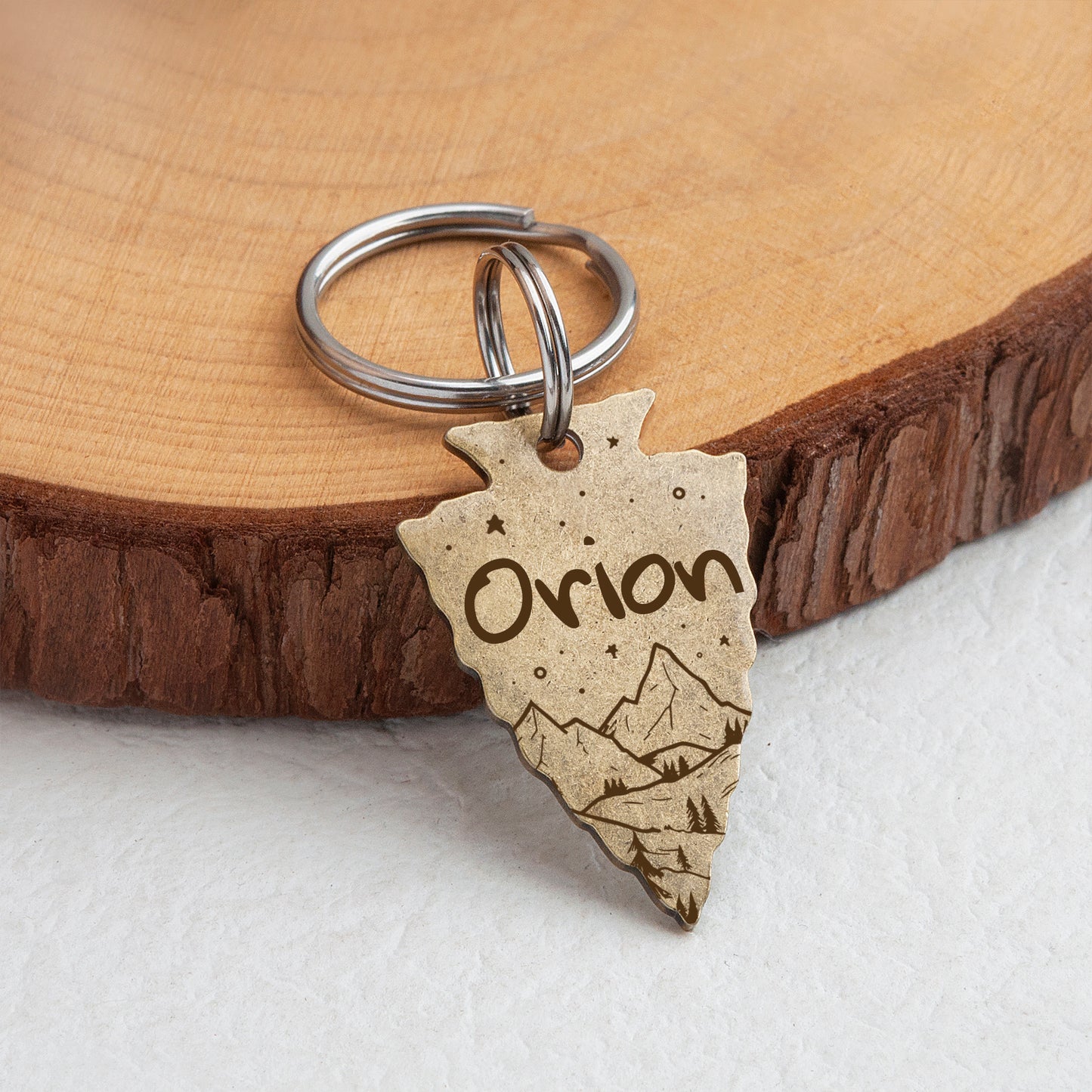Mountain Starry Night Arrowhead Pet Tag