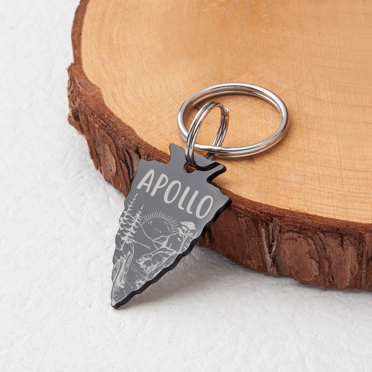 Mountain Sunrise Arrowhead Pet ID Tag