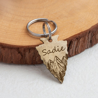 Moutain Peak Arrowhead Pet Tag