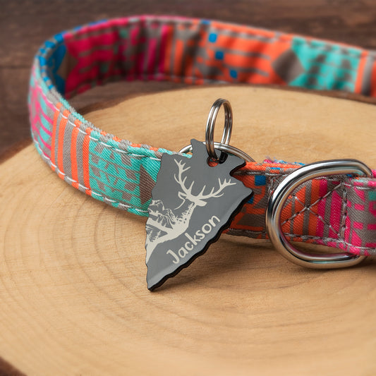 Arrowhead Deer Design Pet ID Tag