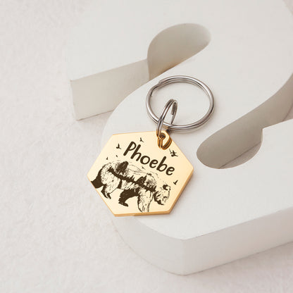 Bear and Woods Hexagon Pet ID Tag