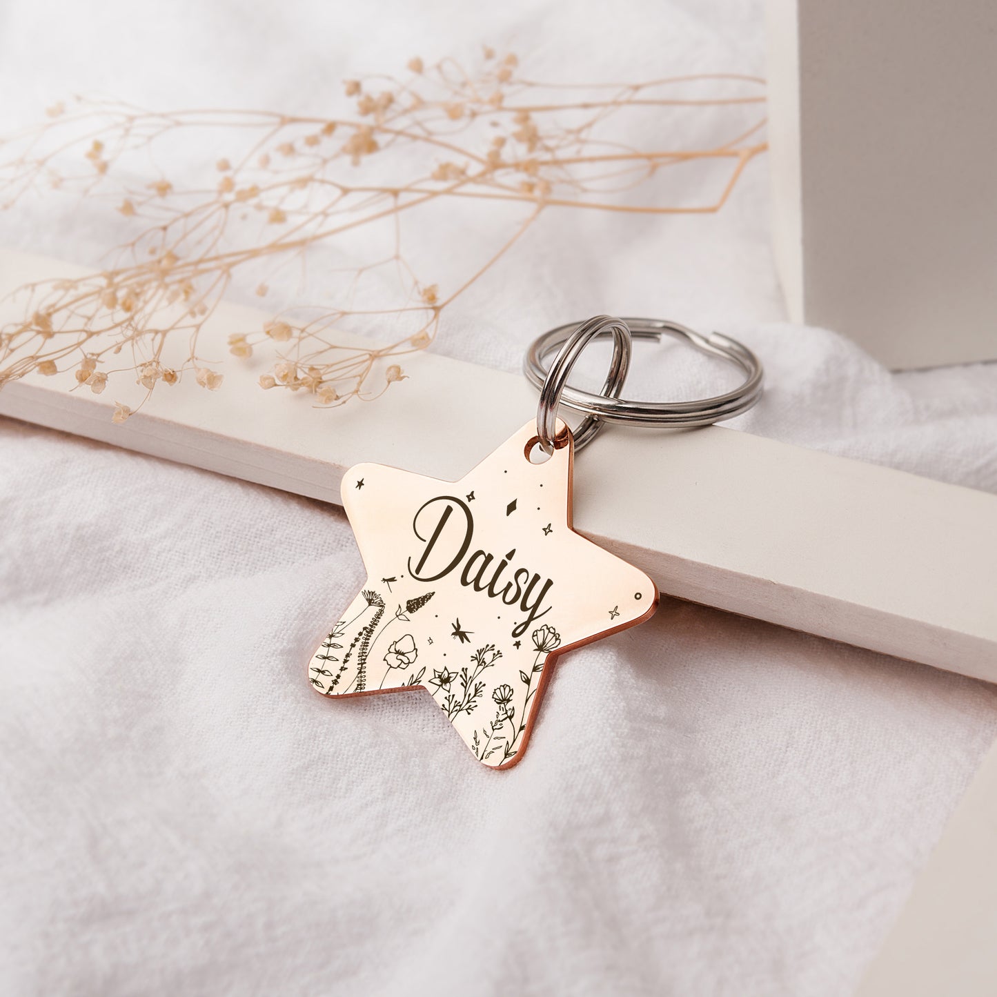 Star Wildflowers Pet ID Dog Tag