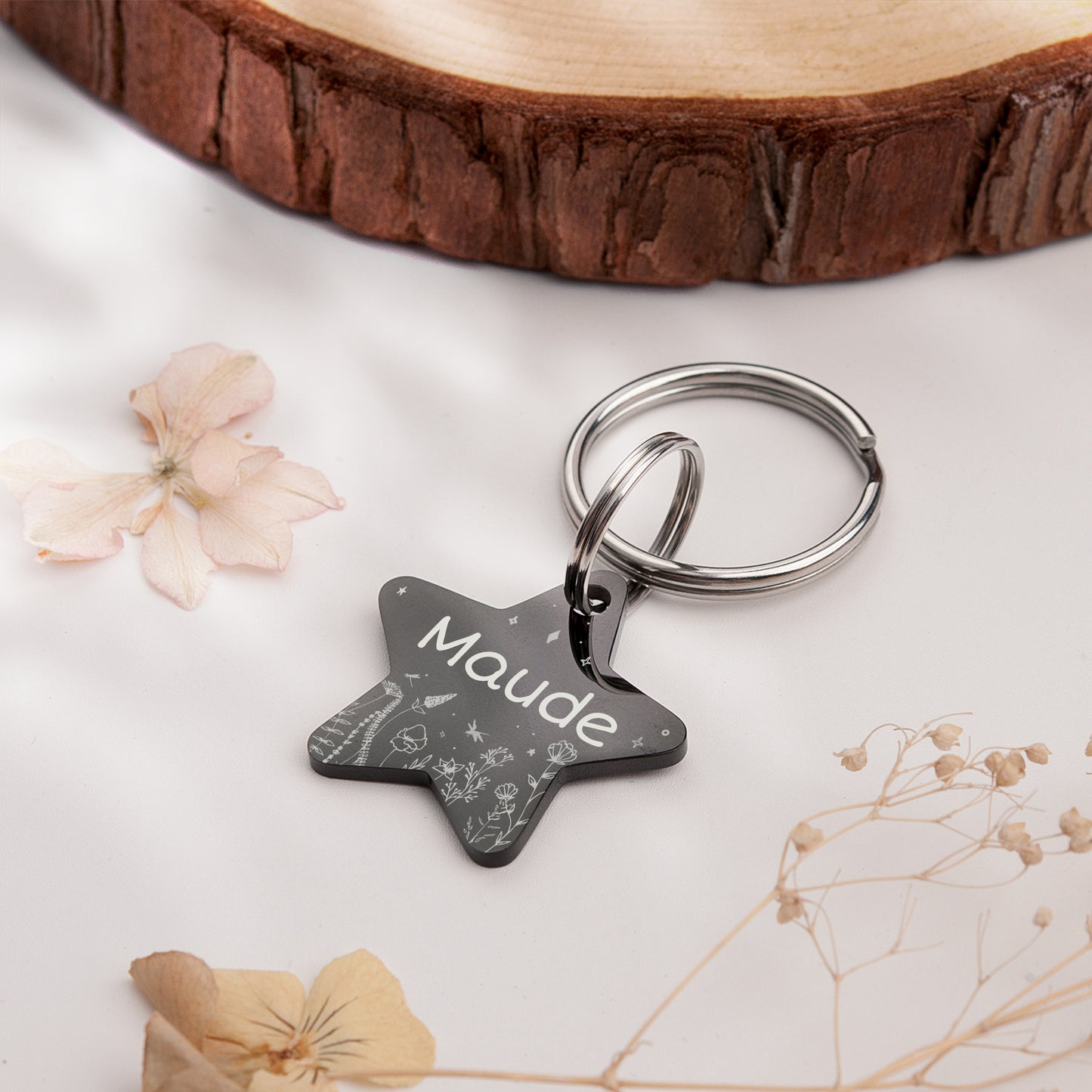 Star Wildflowers Pet ID Dog Tag