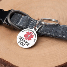 Load image into Gallery viewer, Personalizable Round Service Dog Medical Alert Symbol Pet ID Dog Tag
