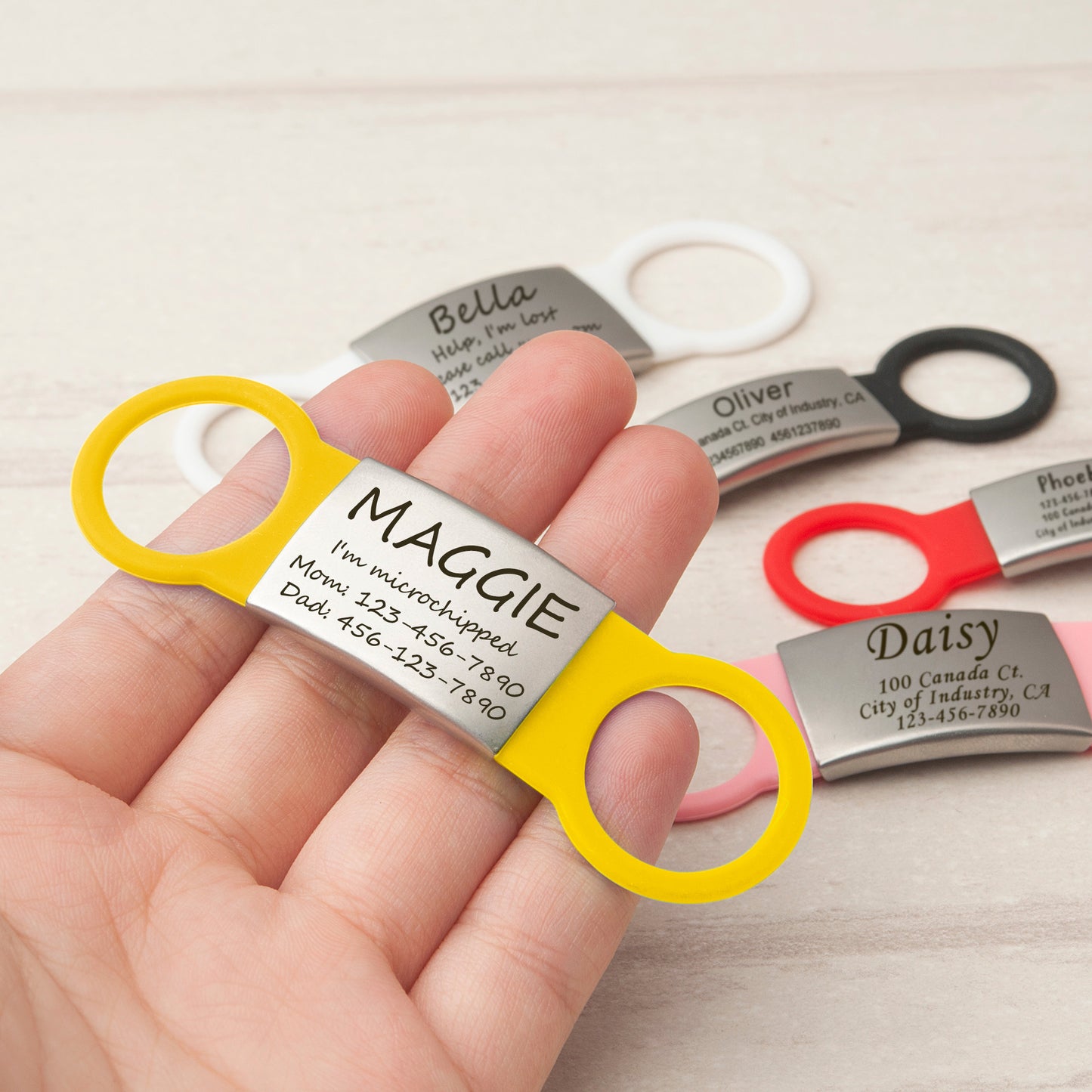 Personalized Silicon Slide-On Silent Pet ID Name Tag