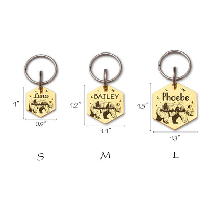 Bear and Woods Hexagon Pet ID Tag