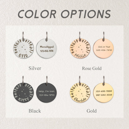 Round Stargazing Pet ID Dog Tag