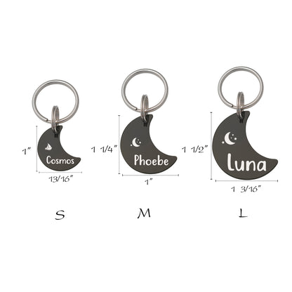 Personalized Moon Shaped Pet ID Tag