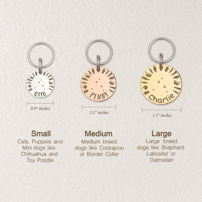 Round Stargazing Pet ID Dog Tag