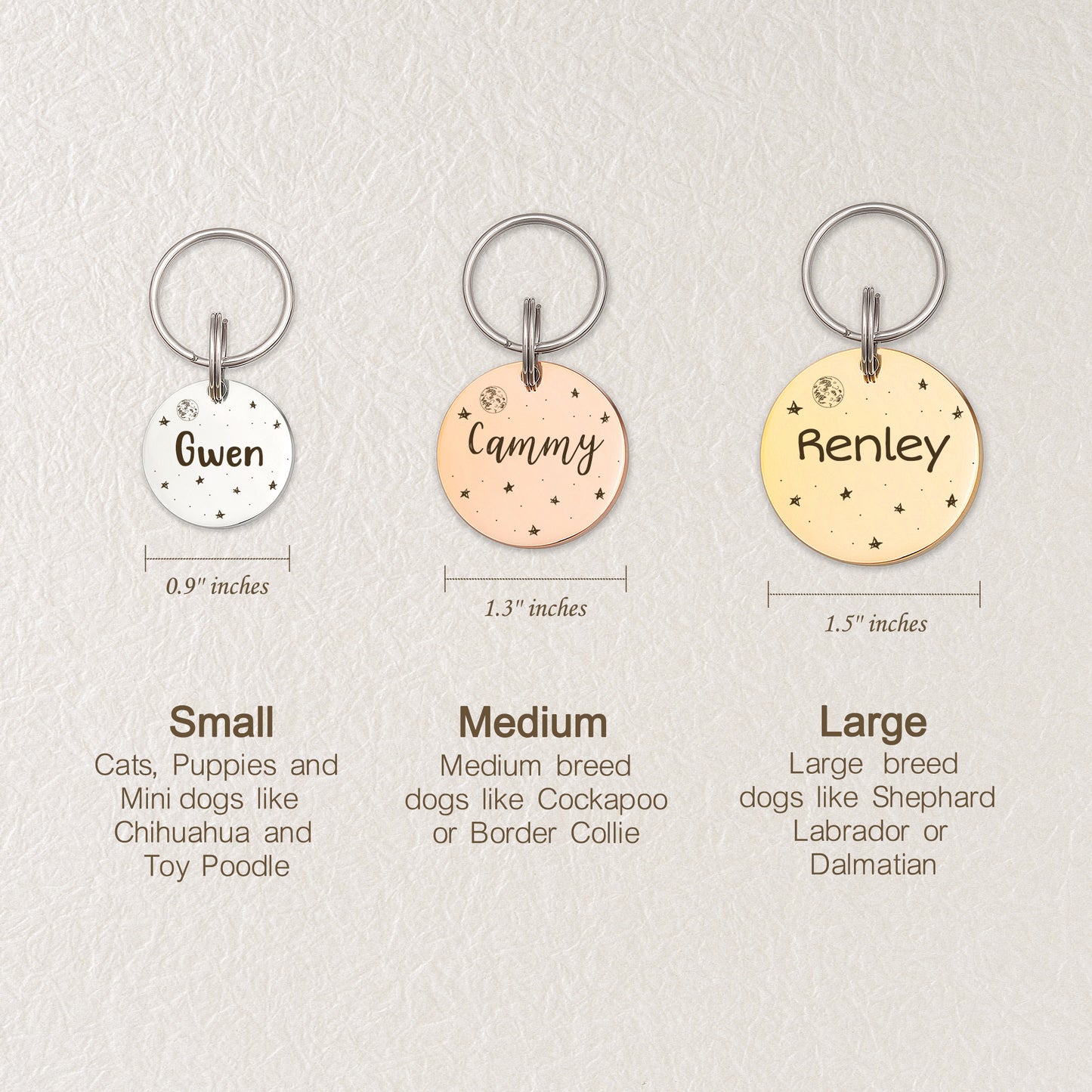 Round Space Pet ID Tag