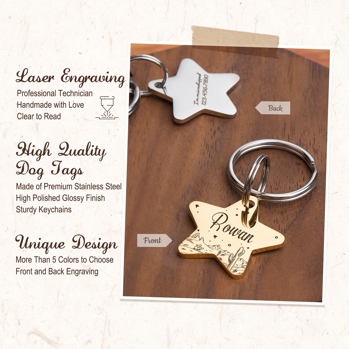 Star Desert Night Sky Pet ID Dog Tag