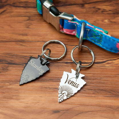 Mountain Sunrise Arrowhead Pet Tag