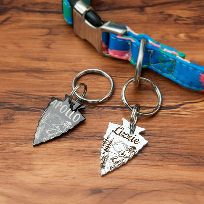 Mountain Sunrise Arrowhead Pet ID Tag