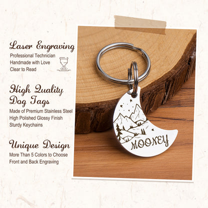 Mountain View Moon Pet ID Dog Tag