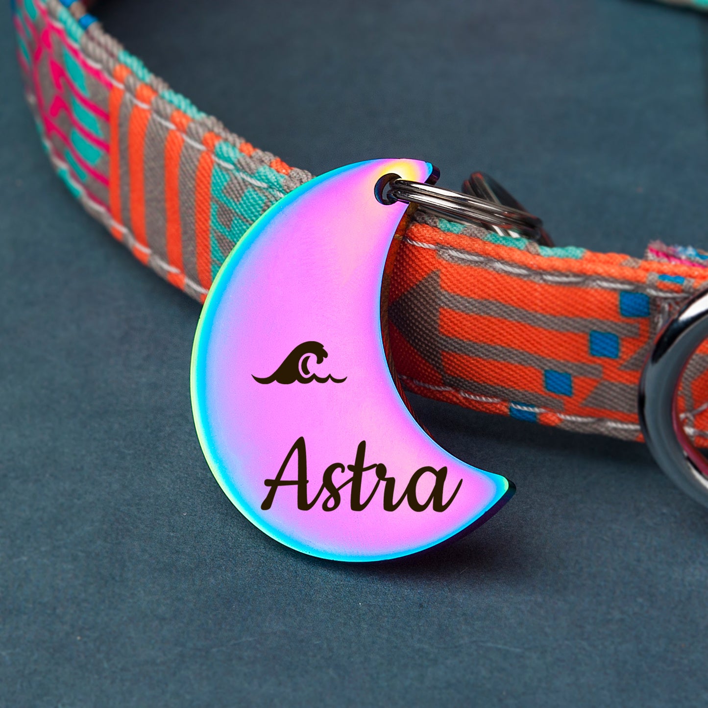 Personalized Moon Shaped Pet ID Tag