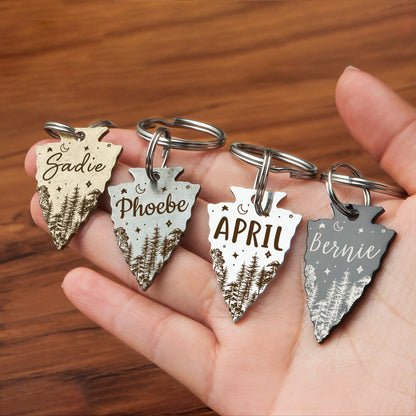 Woods and Starry Night Arrowhead Pet Tag
