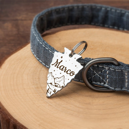 Mountain Starry Night Arrowhead Pet Tag