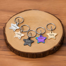 Load image into Gallery viewer, Personalized Star Shaped Dersert Night Sky Themed Pet ID Dog Tag
