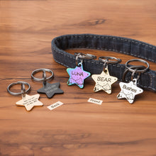 Load image into Gallery viewer, Personalized Star Shaped Mountain Starry Sky Themed Pet ID Dog Tag
