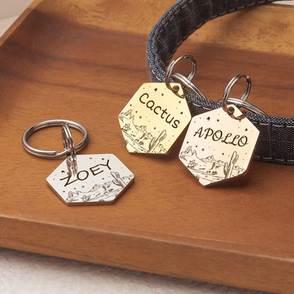 Desert Starry Sky Hexagon Pet ID Tag