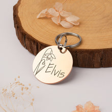 Load image into Gallery viewer, Personalized Round Shaped Birth Flower Pet ID Dog Tag
