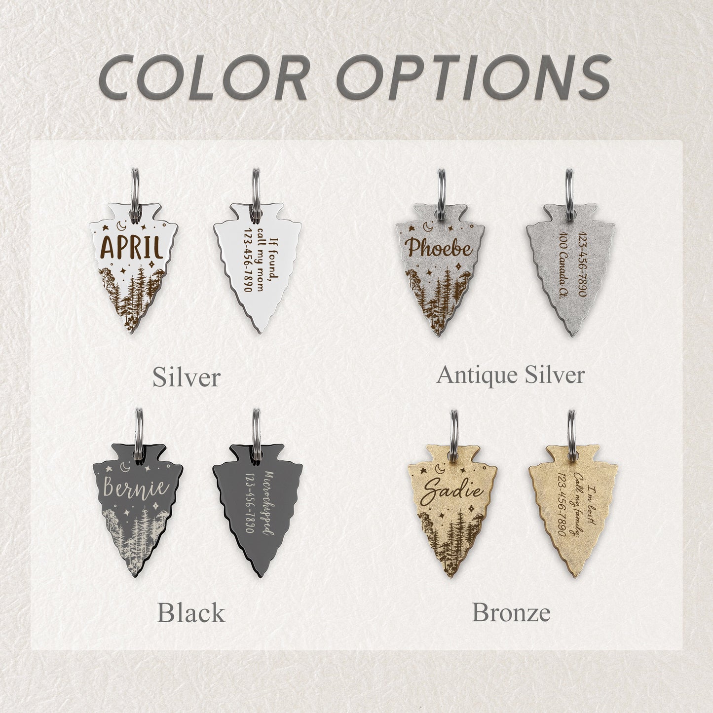 Woods and Starry Night Arrowhead Pet Tag