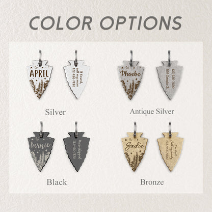 Woods and Starry Night Arrowhead Pet Tag