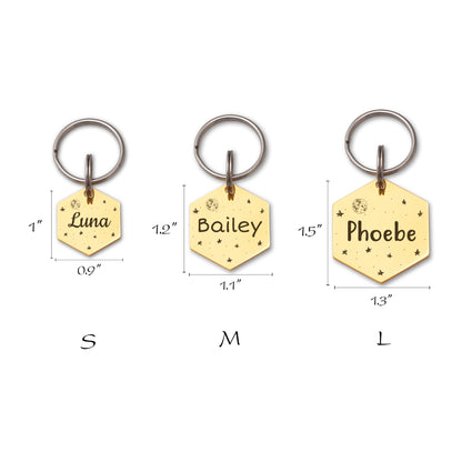 Space Hexagon Shaped Pet ID Dog Tag