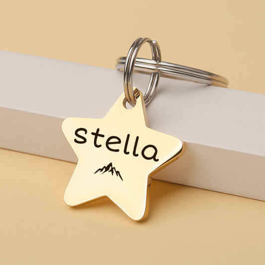 Star Name and Icon Pet ID Dog Tag