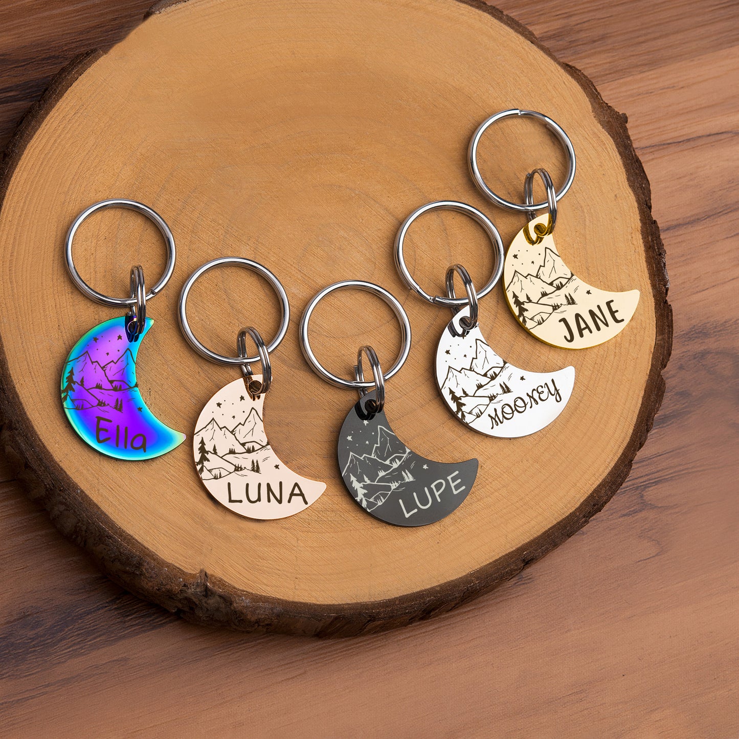 Mountain View Moon Pet ID Dog Tag