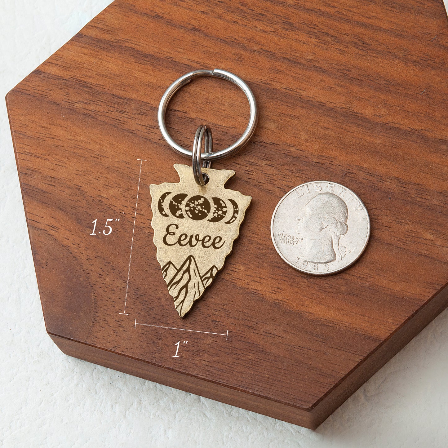 Moon Phases Arrowhead Pet Tag