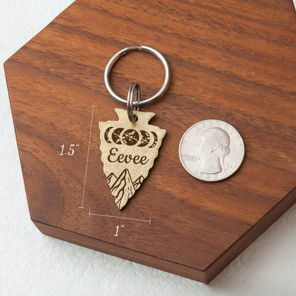 Moon Phases Arrowhead Pet Tag
