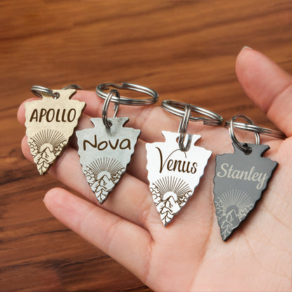 Mountain Sunrise Arrowhead Pet Tag