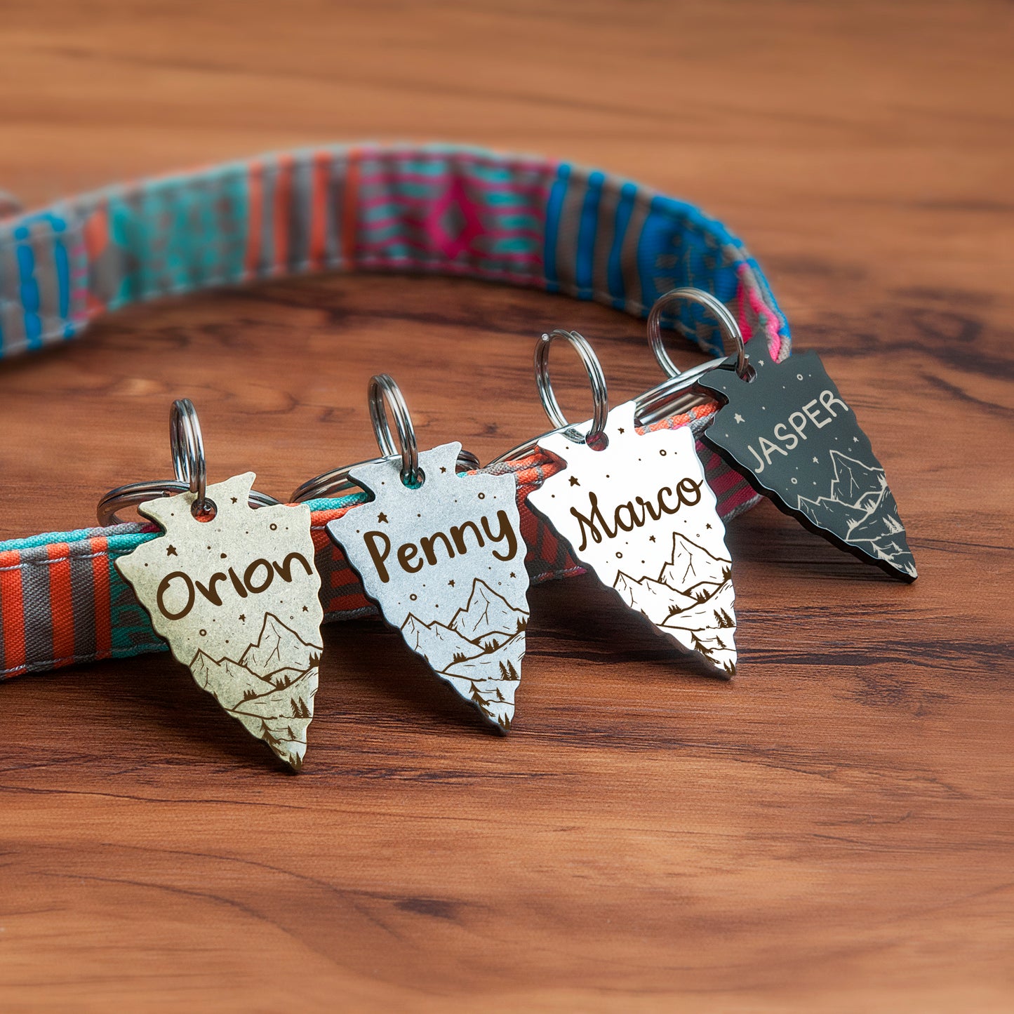 Mountain Starry Night Arrowhead Pet Tag