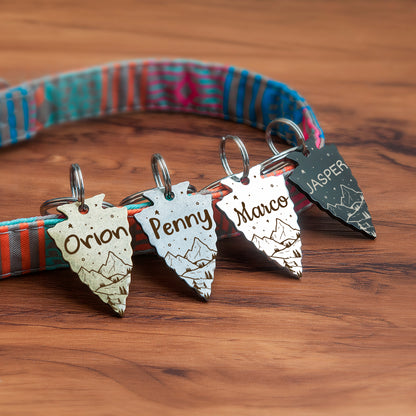 Mountain Starry Night Arrowhead Pet Tag