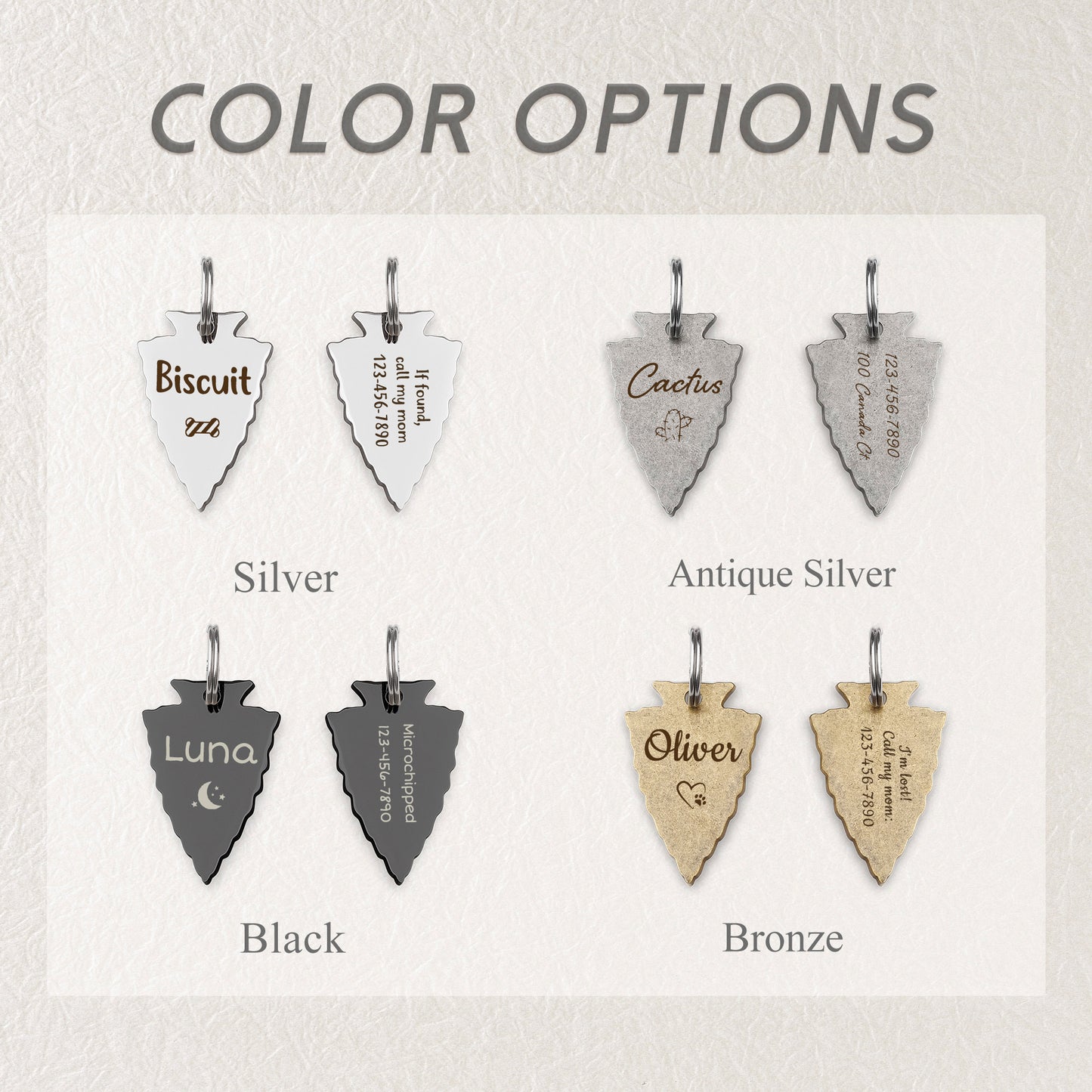 Name and Icon Arrowhead Pet Tag