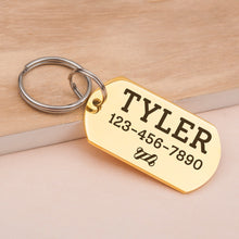 Load image into Gallery viewer, Personalized Dog Tag Shaped Horizontal Dog Tog Pet ID Tag
