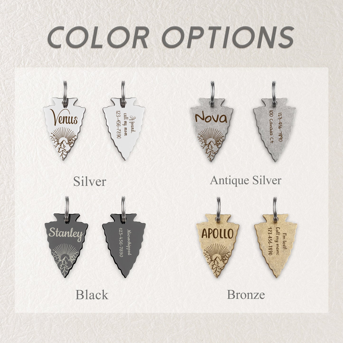 Mountain Sunrise Arrowhead Pet Tag