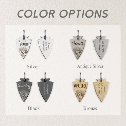 Mountain Sunrise Arrowhead Pet Tag