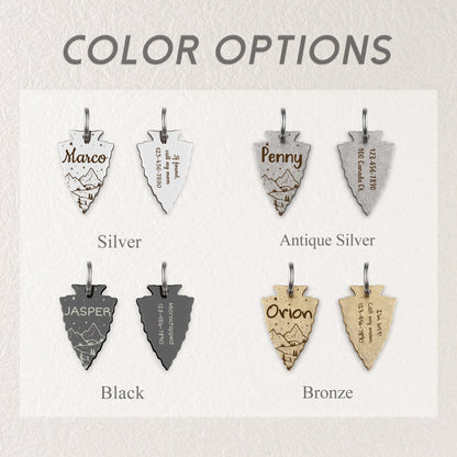 Mountain Starry Night Arrowhead Pet Tag