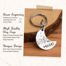 Load image into Gallery viewer, Mountain Stars Theme Pet ID Tags in Half Moon, Personalized Dog Name Tag Cat Tag
