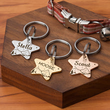 Load image into Gallery viewer, Personalized Star Shaped Mountain Starry Sky Themed Pet ID Dog Tag
