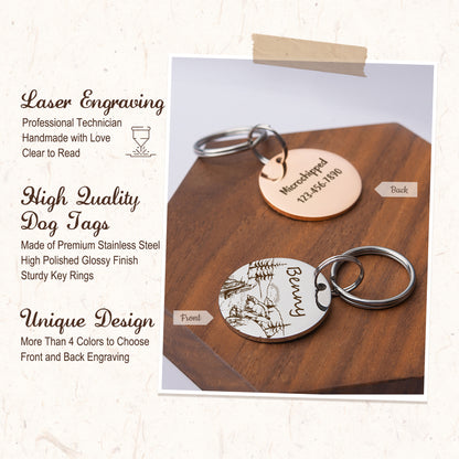 Round Mountain Sunrise Road Pet ID Dog Tag